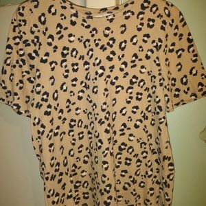 Woman's A New Day Leopard‎ Print Puff Sleeve Top size XL